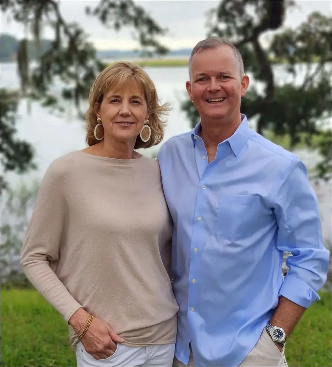 Ed and Lisa Yannett on the marsh in Savannah